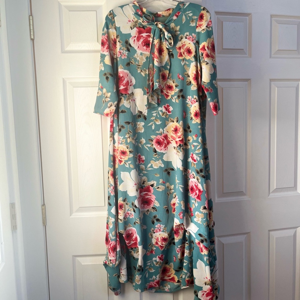 Floral Teal Dress